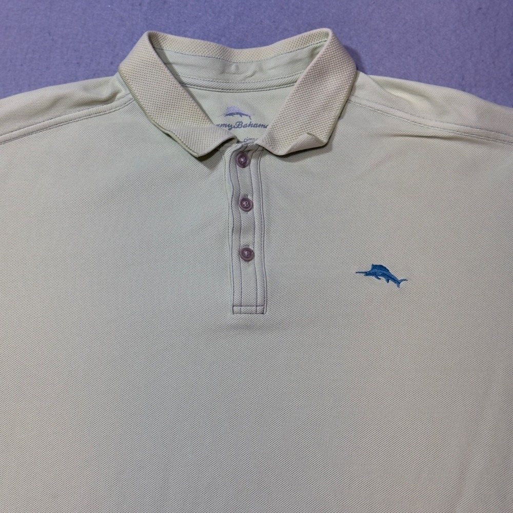 Tommy Bahama Polo Shirt Mens XL‎ Lime Green Good Supima Cotton Marlin Logo